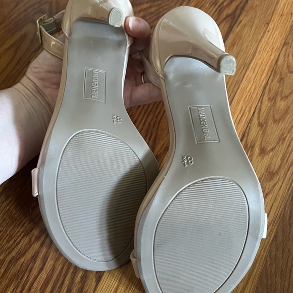 NWT Madden Girl Dafney Ankle Strap Open Toe Nude Stiletto Heel Size 8.5 - Picture 7 of 9